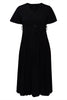 Load image into Gallery viewer, A-Line Black V-Neck Ruched Work Dress With Ruffle sleeves
