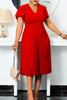Load image into Gallery viewer, A-Line Black V-Neck Ruched Work Dress With Ruffle sleeves