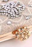 Champagne Rhinestone Pearl Party Handbag