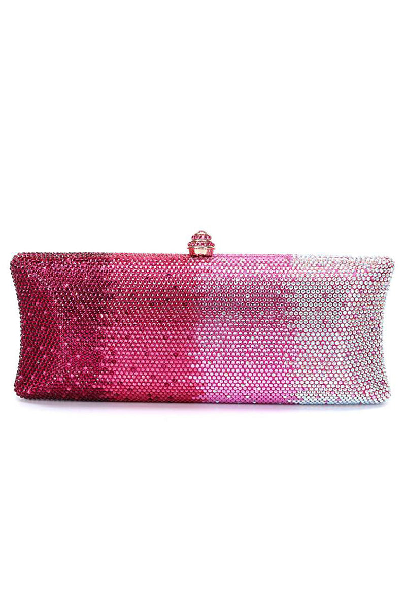 Load image into Gallery viewer, Fuchsia Ombre Saprkly Sequin Evening Clutch Bag