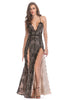 Load image into Gallery viewer, Black Spaghetti Strap Deep V-neck Long Evening Dress