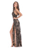 Load image into Gallery viewer, Black Spaghetti Strap Deep V-neck Long Evening Dress