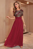 Load image into Gallery viewer, Blush Sequin A-line Round Neck Short Sleeves Long Evening Dress