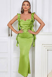 Green Sweetheart Neck Bodycon Long Open Back Party Dress