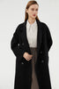 Load image into Gallery viewer, Black Slim Simple Long Woolen Coat with Double Breasted