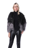 Black Winter Long Sleeve Faux Fur Coat