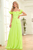 Load image into Gallery viewer, Off the Shoulder Green A-Line Formal Dress with Pleated