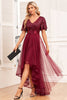 Load image into Gallery viewer, Burgundy High-low A-line Formal Dress with Sequins