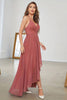 Load image into Gallery viewer, Coral Asymmetrical A-Line Halter Prom Dress With Sleeveless