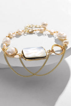 White Exquisite Natural Freshwater Pearls Bracelet
