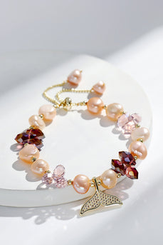 Blush Freshwater Pearl Bracelet with Fish Tail