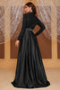 Load image into Gallery viewer, Black A Line High Neck Long Prom Dress with Sequins