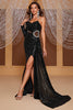 Load image into Gallery viewer, Mermaid One Shoulder Black Long Sequin Prom Dress with Split