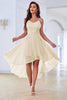 Load image into Gallery viewer, Yellow A Line Spaghetti Straps High Low Party Dress