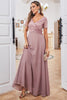Load image into Gallery viewer, Grey Pink A Line Formal Dress with Embroidered