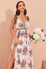 Load image into Gallery viewer, Floral Print Spaghetti Straps Beach Party Dress with Slit