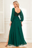 Load image into Gallery viewer, A-Line Dark Green Sequins Prom Dress with Sleeves