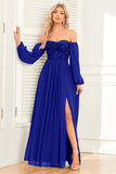 A-Line Dark Green Sequins Prom Dress with Sleeves