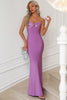 Load image into Gallery viewer, Mermaid Spaghetti Straps Purple Prom Dress