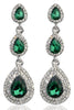 Load image into Gallery viewer, Dark Green Rhinestones Earrings