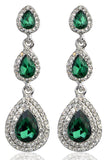 Dark Green Rhinestones Earrings