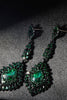 Load image into Gallery viewer, Dark Green Rhinestone Dangle Earrings