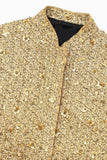 Stylish Golden Sequin Jacket With Pockets