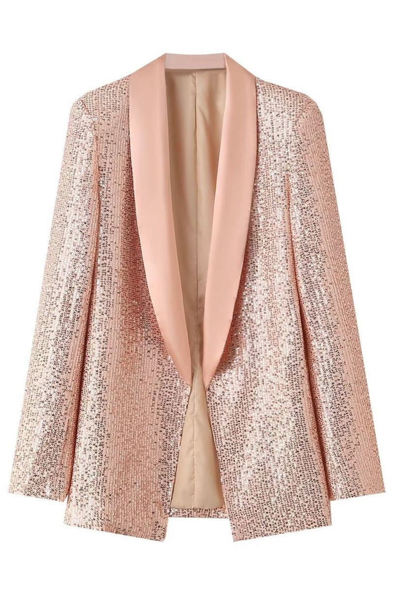 Load image into Gallery viewer, Sparkly Blush Sequins Women Prom Party Blazer