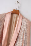 Sparkly Blush Sequins Women Prom Party Blazer