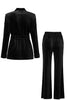 Load image into Gallery viewer, Black Beaded 2 Piece Lace Up Velvet Women Suit