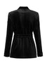 Load image into Gallery viewer, Black Beaded 2 Piece Lace Up Velvet Women Suit