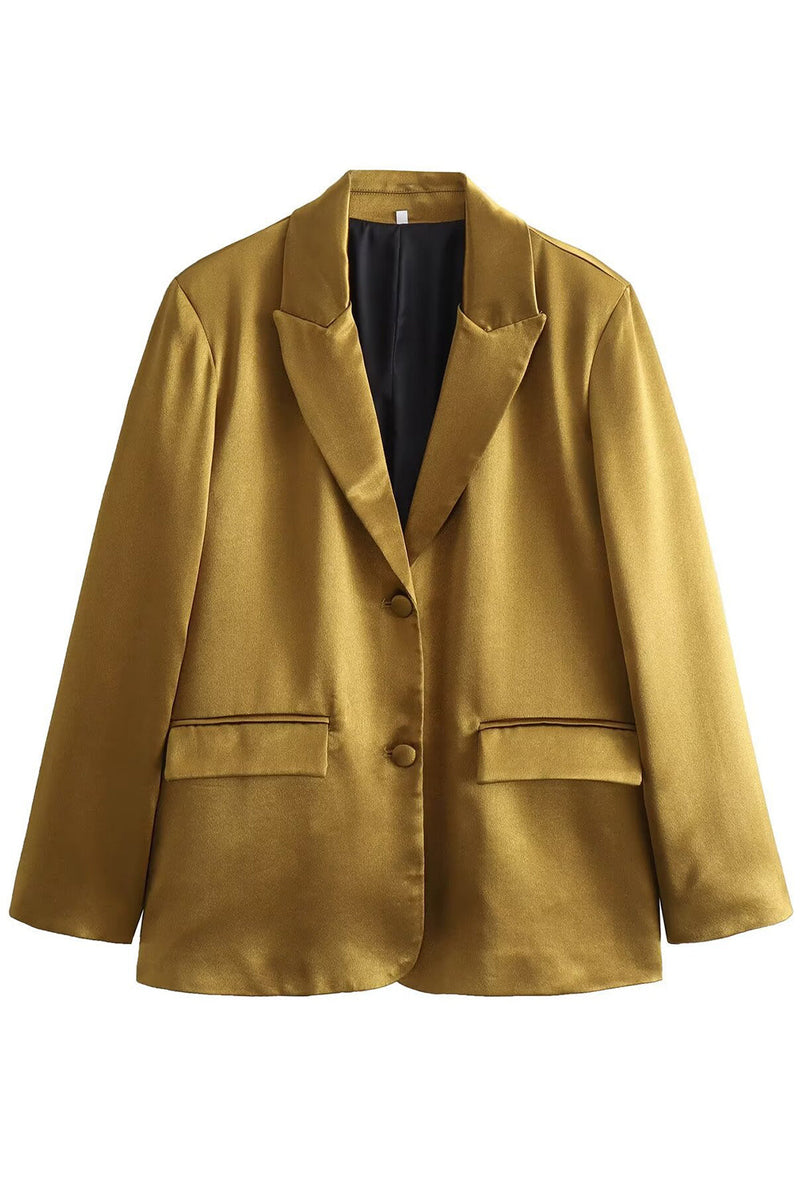Load image into Gallery viewer, Golden Long Sleeves Women Blazer