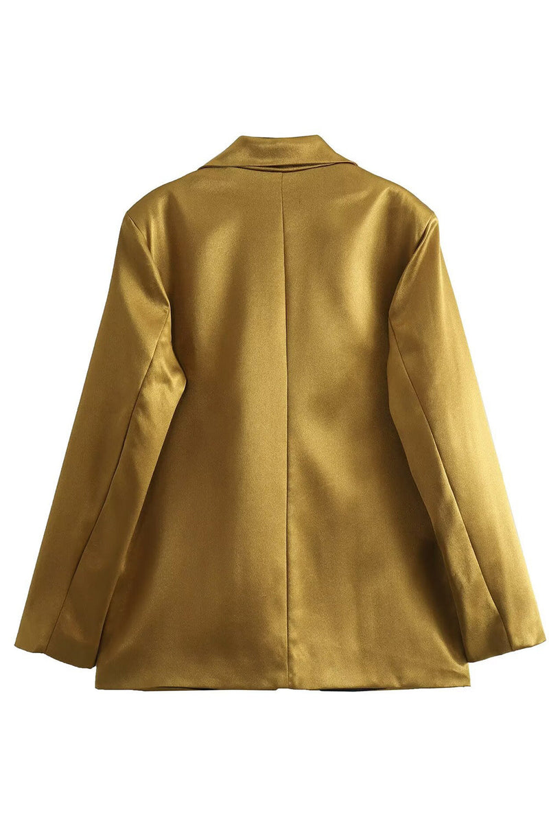 Load image into Gallery viewer, Golden Long Sleeves Women Blazer