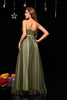 Load image into Gallery viewer, Sparkly A-Line Spaghetti Straps Army Green Formal Dress