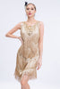 Load image into Gallery viewer, Black Fringed 1920s Gatsby Dress with Sequins