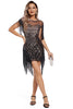 Load image into Gallery viewer, Black Glitter 1920s Dress with Fringes