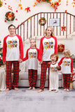 Red Print Christmas Family Matching Sleepwear Pajama Sets with Plaid