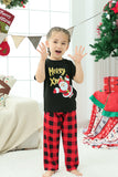 Black & Red Plaid Family Christmas Pajamas with Short Sleeves