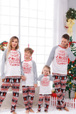 Print Grey Long Sleeves Matching Family Christmas Pajamas