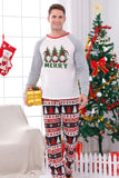 Print Grey Long Sleeves Matching Family Christmas Pajamas