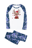 Blue Print Long Sleeves Family Christmas Pajamas