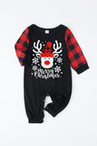 Red Plaid Christmas Fmaily Print Pajamas Sets with Dog