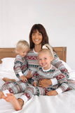 Grey Pattern Stripes Christmas Family Matching Pajamas