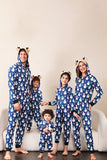 Snowman Print Blue Family Matching Christmas One Piece Pajamas