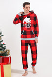 Christmas Family Red Grid Bear Print Pajamas Set