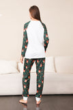 Dark Green Deer Christmas Family Pajamas Set