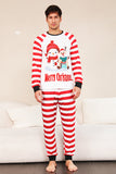 Red Stripes Snowmen Christmas Family Pajamas Set