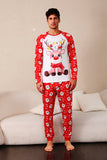 Red Deer Print Family Christmas Pajamas