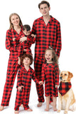 Red Plaid Christmas Family Matching 2 Pieces Pajamas Set