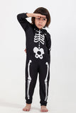 Family Cozy Skeleton Black Print Zip Up Hoodie Onesie